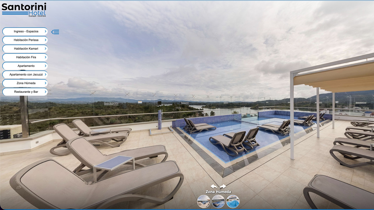 Recorrido virtual 360° — Hotel Santorini - Guatapé